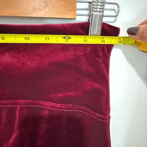 SPANX Women’s Velvet High Rise Legging Pants XL Burgundy Bordeau Maroon Holiday - Picture 7 of 9
